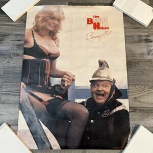 VINTAGE ORIGINAL 1980 THE BENNY HILL SHOW POSTER PRO ARTS 28 X 20 Fireman Rare
